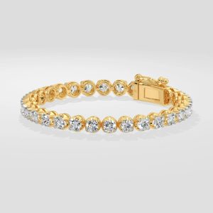 Bezel Set Diamond Tennis Bracelet with 0.25 CT Sparkling Detail - Image 2