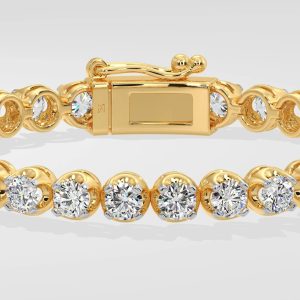 Bezel Set Diamond Tennis Bracelet with 0.25 CT Sparkling Detail - Image 3