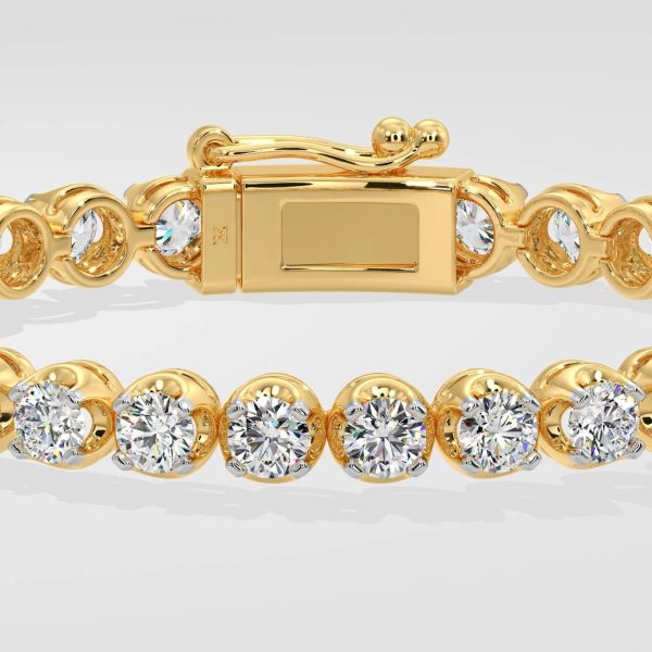 Bezel Set Diamond Tennis Bracelet with 0.25 CT Sparkling Detail - Image 3
