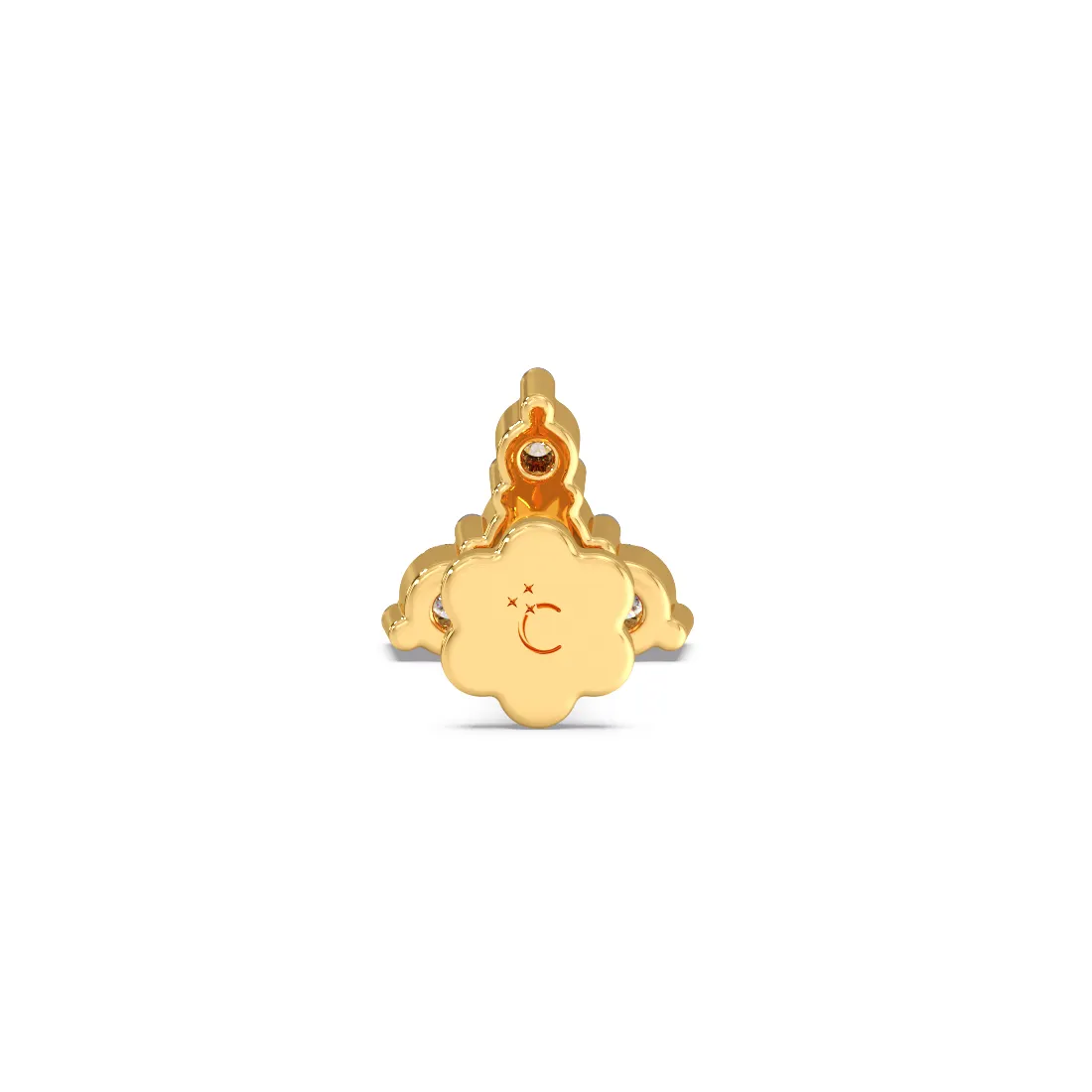 Contemporary Triangle Diamond Nose Pin in Yellow Gold with Prong Setting - Image 4