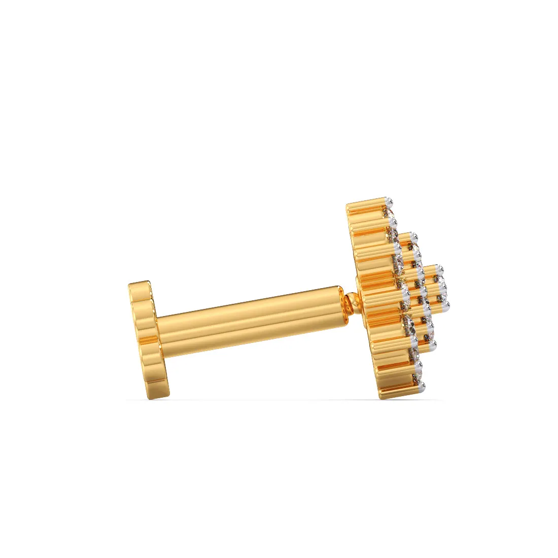 Dazzling Cluster Diamond Nose Pin in Starburst Design for Radiant Elegance - Image 3