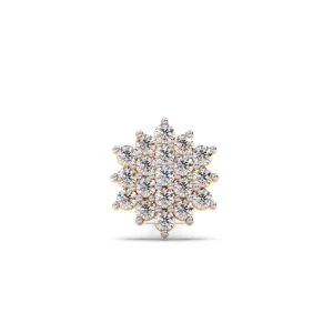 Dazzling Cluster Diamond Nose Pin in Starburst Design for Radiant Elegance