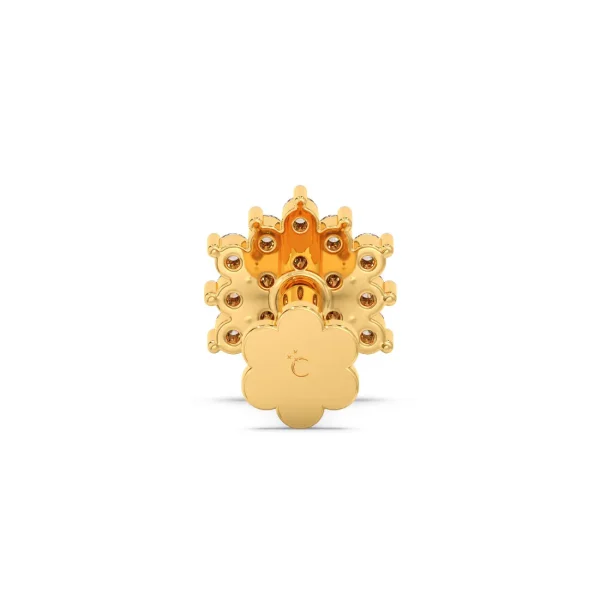 Dazzling Cluster Diamond Nose Pin in Starburst Design for Radiant Elegance - Image 4
