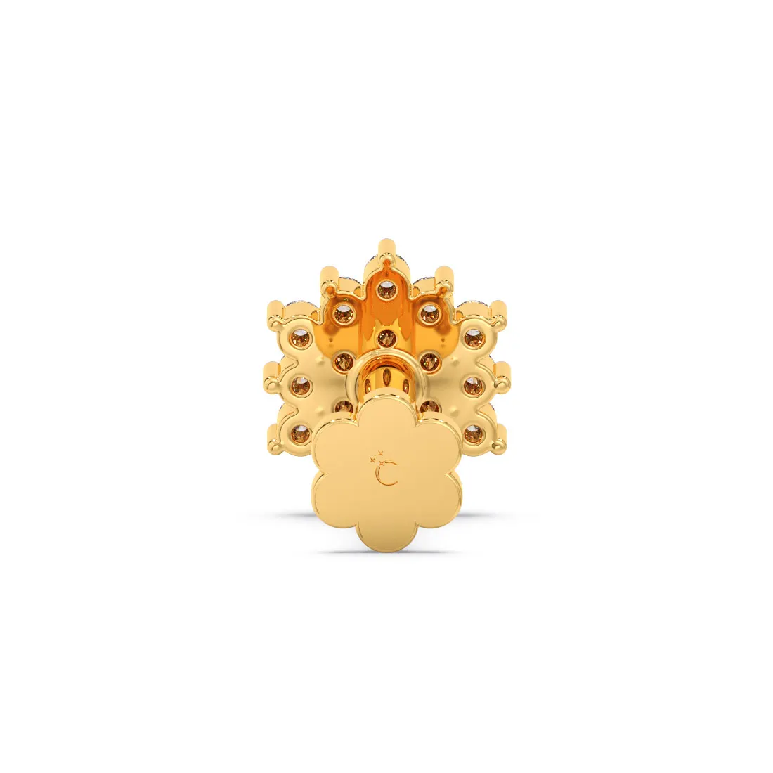 Dazzling Cluster Diamond Nose Pin in Starburst Design for Radiant Elegance - Image 4