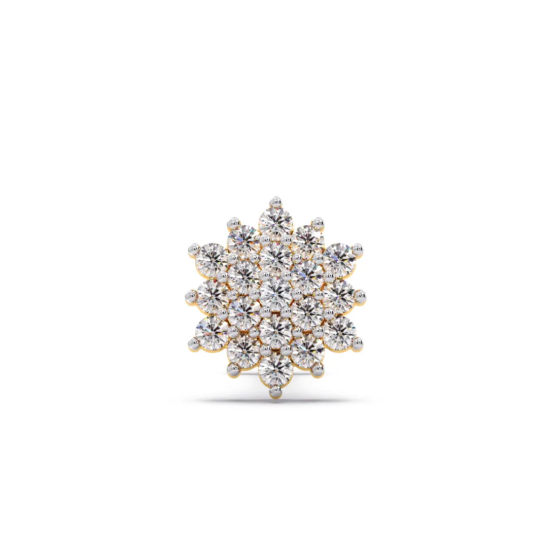 Dazzling Cluster Diamond Nose Pin in Starburst Design for Radiant Elegance - Image 1