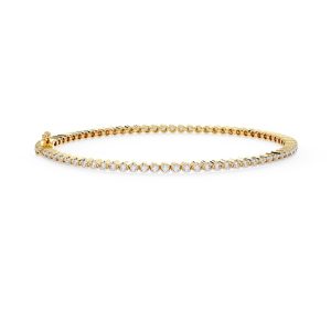 Elegant Tennis Bracelet with 1.20 CT Round Diamonds in Gold Setting