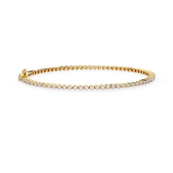 Elegant Tennis Bracelet with 1.20 CT Round Diamonds in Gold Setting - Image 1