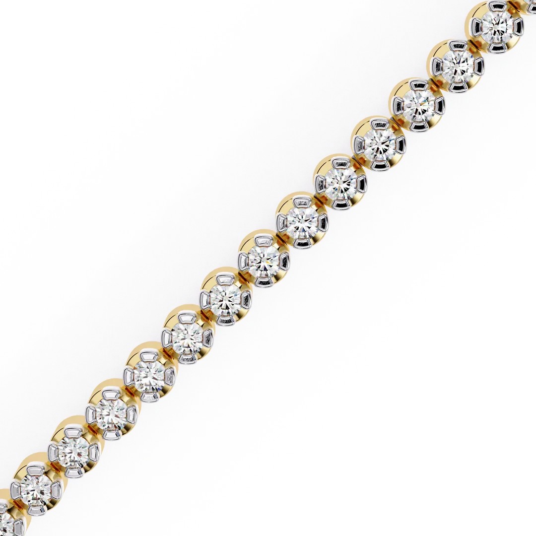 Elegant Tennis Bracelet with 1.20 CT Round Diamonds in Gold Setting - Image 3
