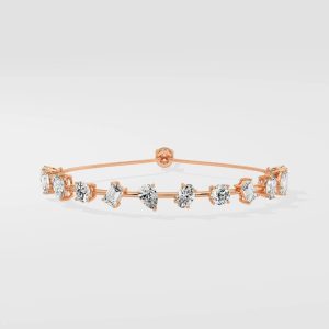Adjustable Mixed Cut Diamond Tennis Bracelet with Elegant Setting