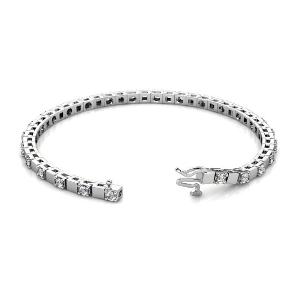 Elegant Square-Link Tennis Bracelet with 26 Round Diamonds – 1.04 CT - Image 2