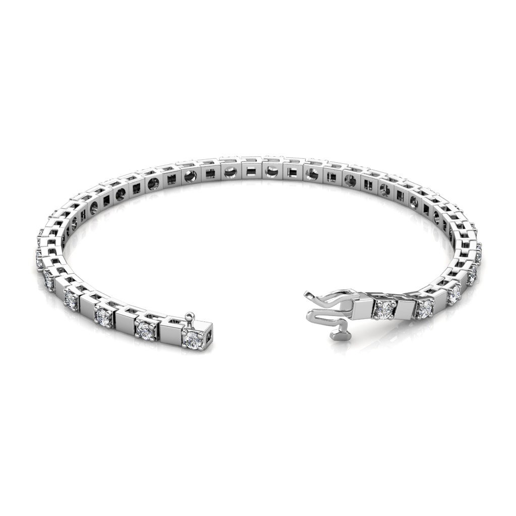 Elegant Square-Link Tennis Bracelet with 26 Round Diamonds – 1.04 CT - Image 2