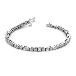 Elegant Square-Link Tennis Bracelet with 26 Round Diamonds – 1.04 CT