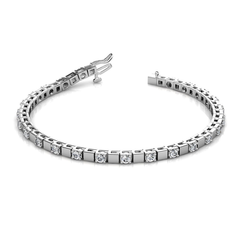 Elegant Square-Link Tennis Bracelet with 26 Round Diamonds – 1.04 CT - Image 1