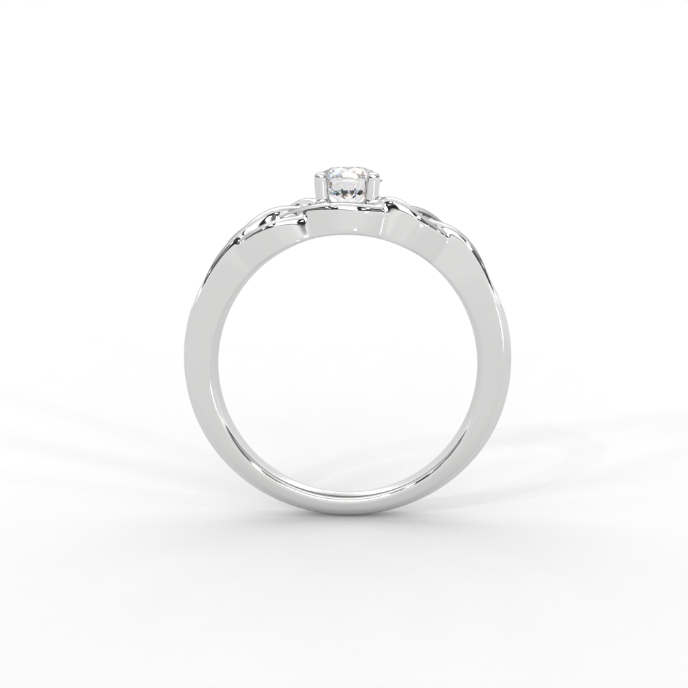 Intricate Gold Solitaire Ring with Celtic-Inspired Design - Image 8