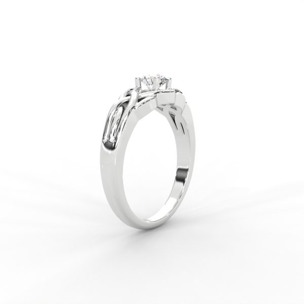Intricate Gold Solitaire Ring with Celtic-Inspired Design - Image 7