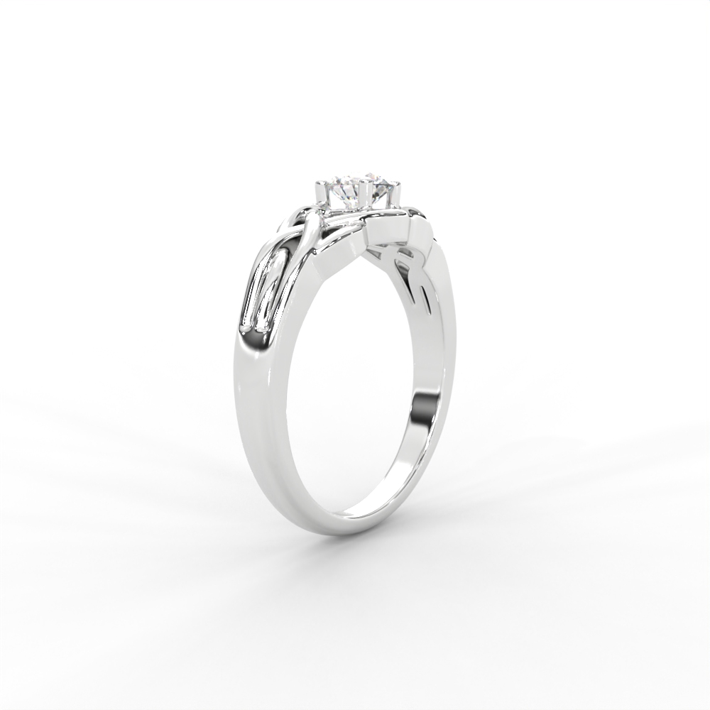 Intricate Gold Solitaire Ring with Celtic-Inspired Design - Image 7