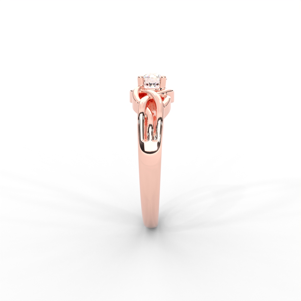 Intricate Gold Solitaire Ring with Celtic-Inspired Design - Image 10