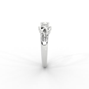 Intricate Gold Solitaire Ring with Celtic-Inspired Design - Image 6