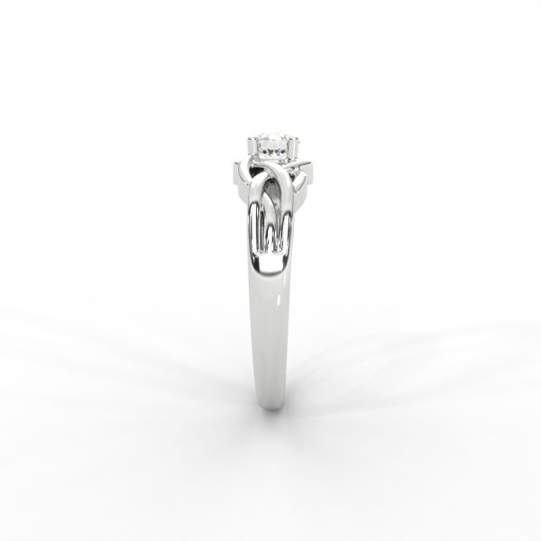 Intricate Gold Solitaire Ring with Celtic-Inspired Design - Image 6