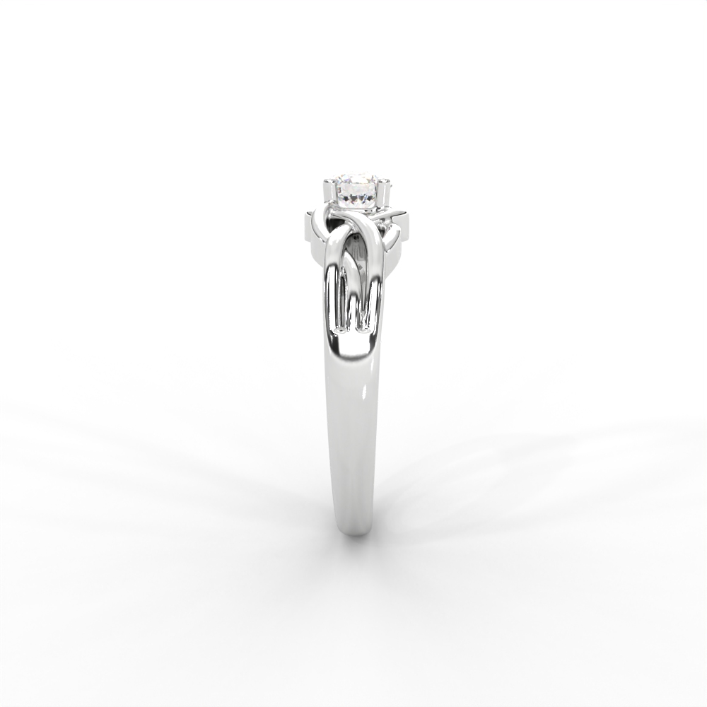 Intricate Gold Solitaire Ring with Celtic-Inspired Design - Image 6