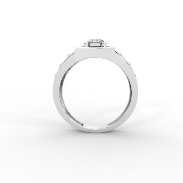 Men’s Bold Solitaire Ring with Diamond-Studded Side Detailing - Image 11