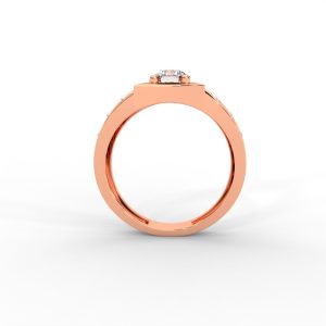 Men’s Bold Solitaire Ring with Diamond-Studded Side Detailing - Image 8