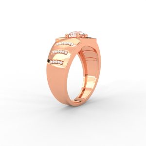 Men’s Bold Solitaire Ring with Diamond-Studded Side Detailing - Image 7