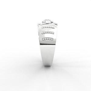 Men’s Bold Solitaire Ring with Diamond-Studded Side Detailing - Image 10