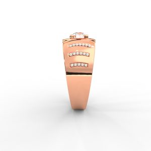 Men’s Bold Solitaire Ring with Diamond-Studded Side Detailing - Image 6