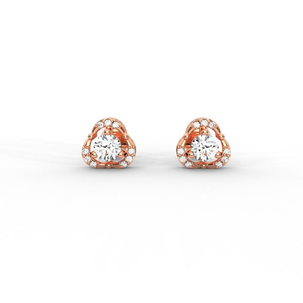 Elegant Tri-Frame Diamond Stud Earrings with Pavé Accents - Image 5