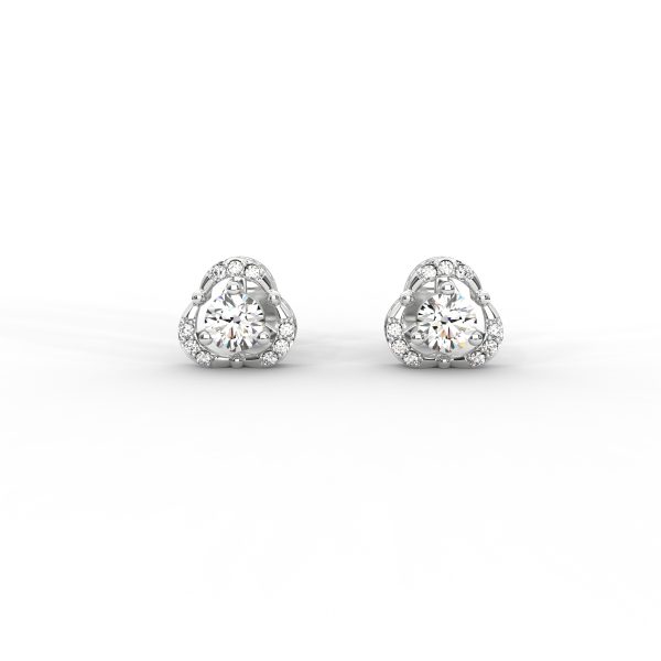 Elegant Tri-Frame Diamond Stud Earrings with Pavé Accents - Image 9