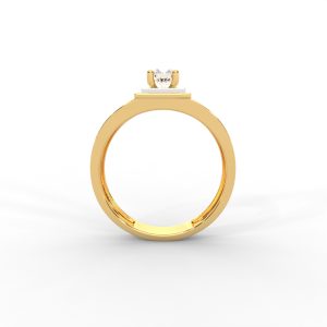 Men’s Diamond Ring with Openwork Band and Square Bezel - Image 4