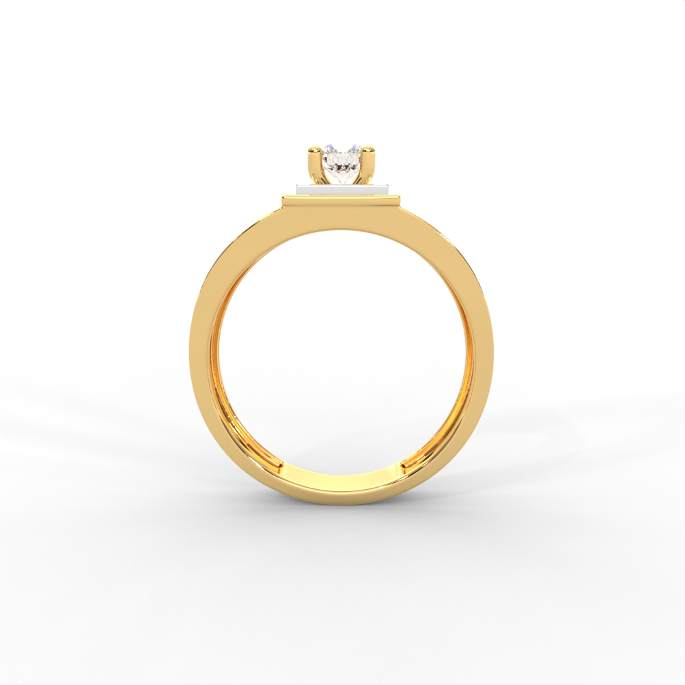 Men’s Diamond Ring with Openwork Band and Square Bezel - Image 4