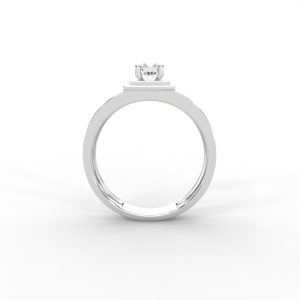 Men’s Diamond Ring with Openwork Band and Square Bezel - Image 12
