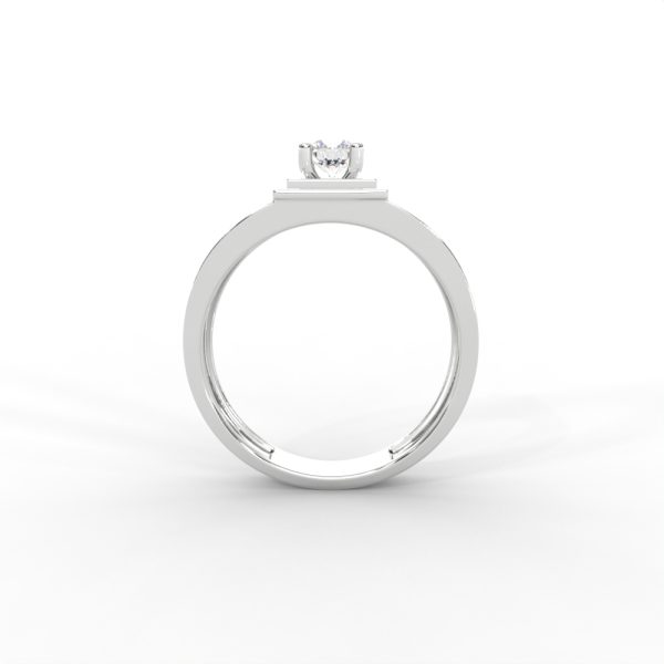 Men’s Diamond Ring with Openwork Band and Square Bezel - Image 12