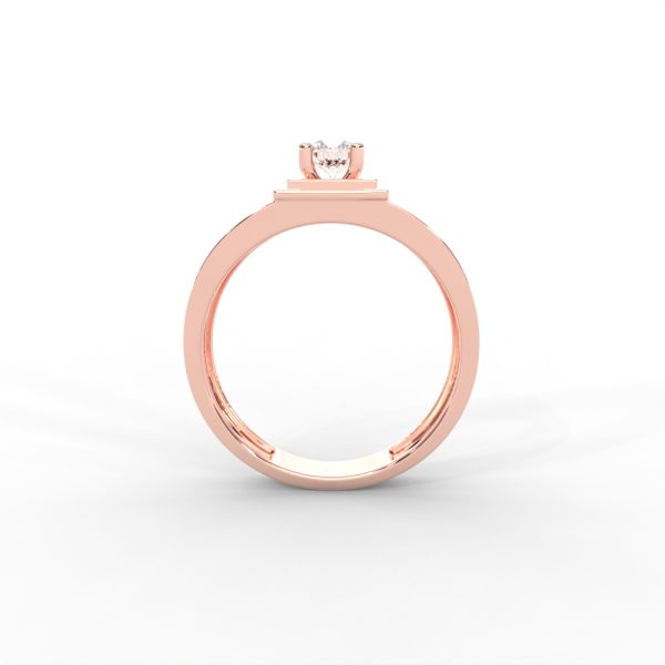 Men’s Diamond Ring with Openwork Band and Square Bezel - Image 8
