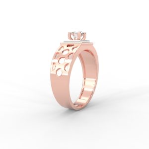 Men’s Diamond Ring with Openwork Band and Square Bezel - Image 7