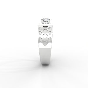 Men’s Diamond Ring with Openwork Band and Square Bezel - Image 10