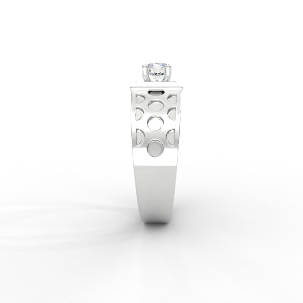 Men’s Diamond Ring with Openwork Band and Square Bezel - Image 10