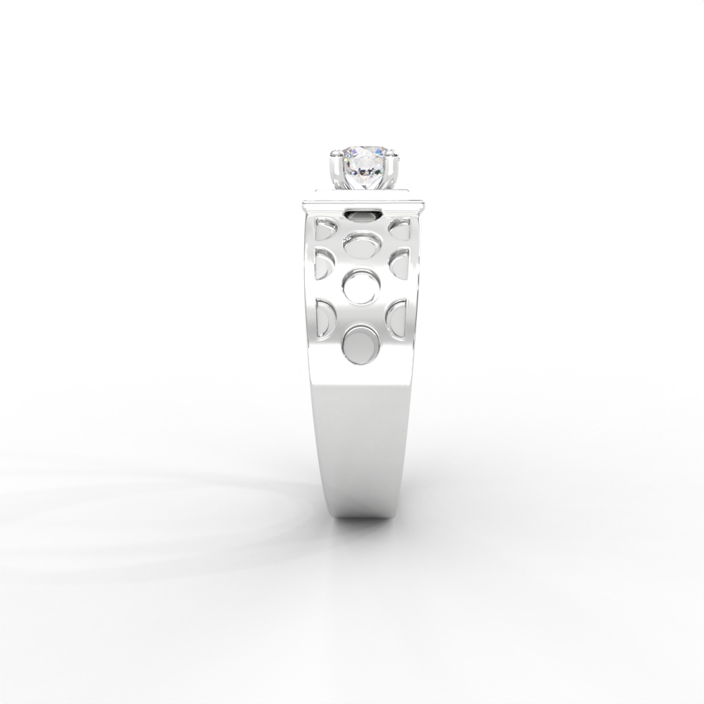 Men’s Diamond Ring with Openwork Band and Square Bezel - Image 10