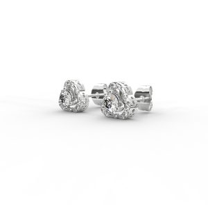 Elegant Tri-Frame Diamond Stud Earrings with Pavé Accents - Image 10