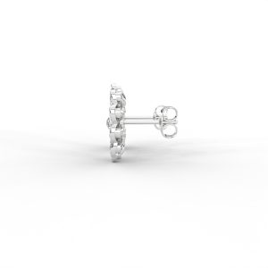 Floral Bloom Diamond Stud Earrings in Yellow, Rose & White Gold - Image 7