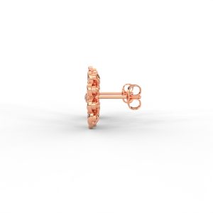 Floral Bloom Diamond Stud Earrings in Yellow, Rose & White Gold - Image 11
