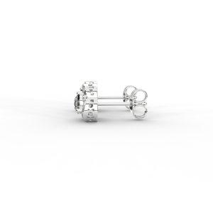 Elegant Tri-Frame Diamond Stud Earrings with Pavé Accents - Image 11