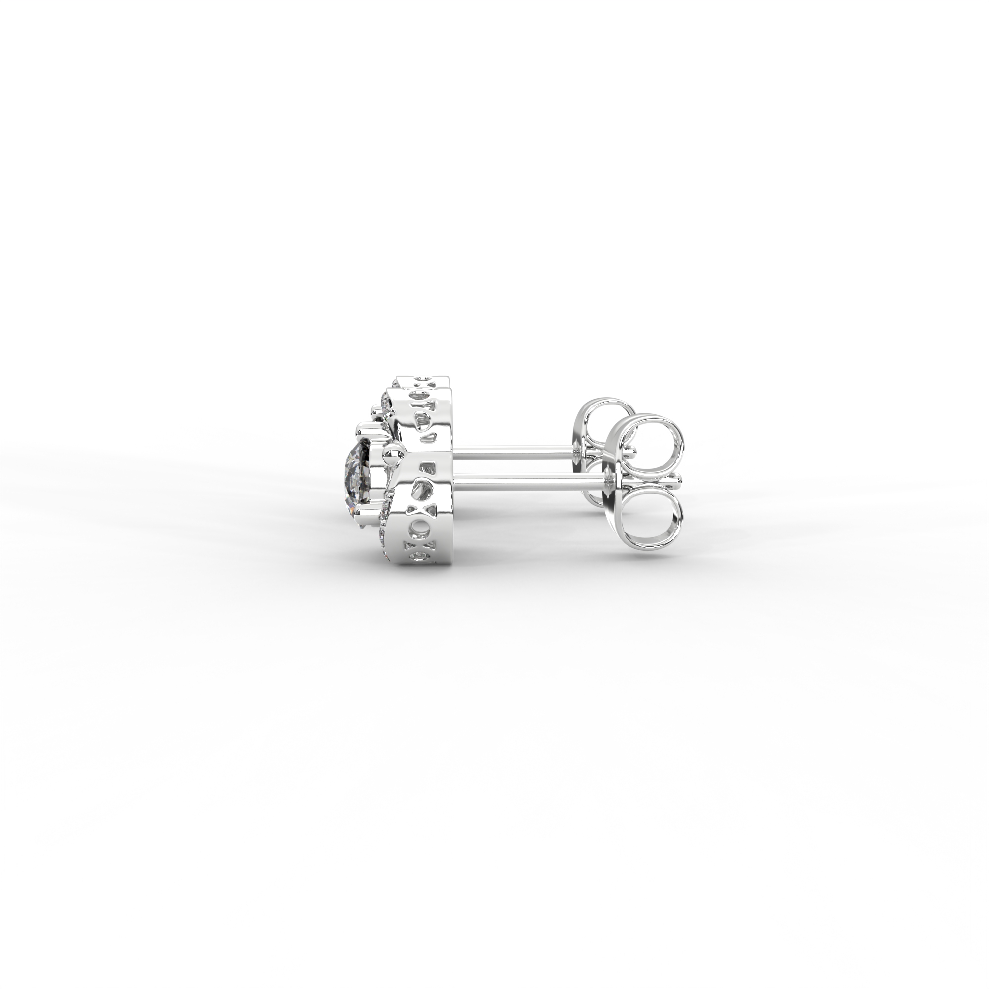 Elegant Tri-Frame Diamond Stud Earrings with Pavé Accents - Image 11