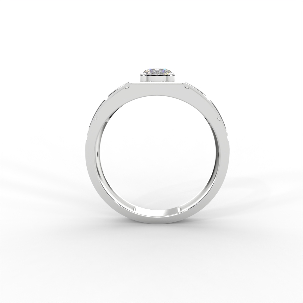 Men’s Solitaire Ring with Dual-Tone Modular Band Design - Image 10