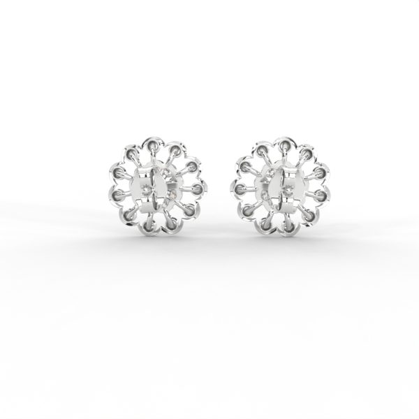 Floral Bloom Diamond Stud Earrings in Yellow, Rose & White Gold - Image 8