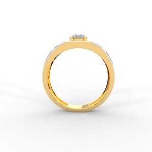 Men’s Solitaire Ring with Dual-Tone Modular Band Design - Image 4