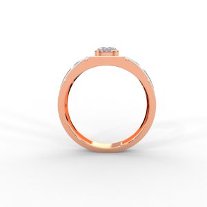 Men’s Solitaire Ring with Dual-Tone Modular Band Design - Image 8