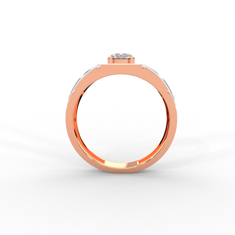 Men’s Solitaire Ring with Dual-Tone Modular Band Design - Image 8
